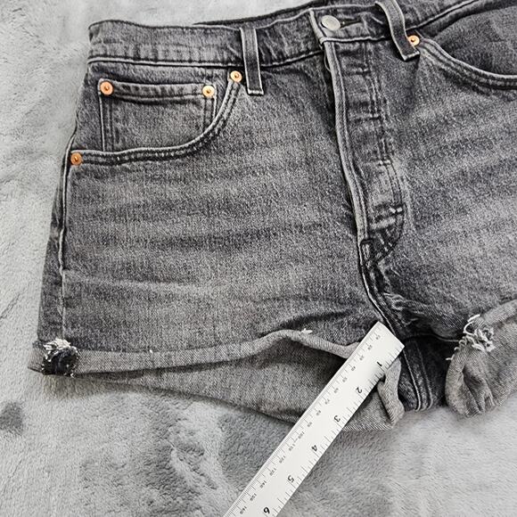 Levi's Shorts Womens W30 Faded Black Gray 501 High Rise Cut Off Button Fly - Picture 11 of 13